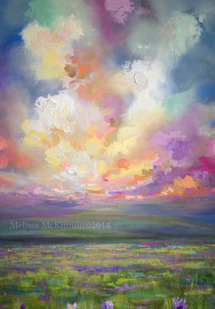 Colourful Prairie and Big Sky Abstract Landscape Painting ...